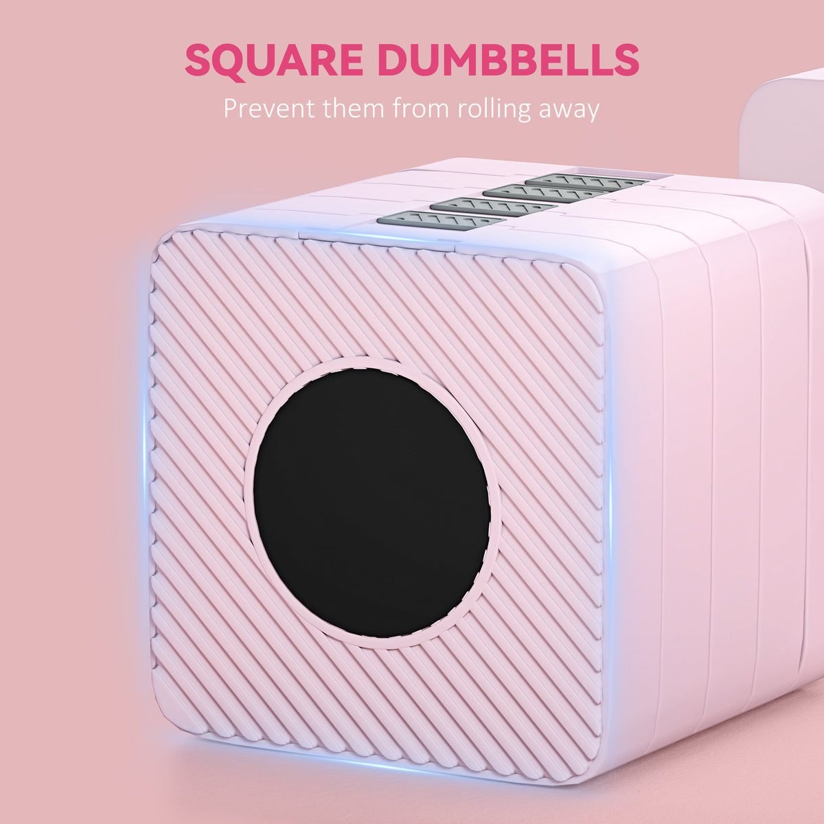 Adjustable Dumbbell Set of 2 | 1 / 2 / 3 / 4 / 5kg Per Dumbbell | 5-in-1 Weight Settings | Non-Slip Handle | Square Stable Design | Steel Core & ABS Coating | Home Gym | Pink