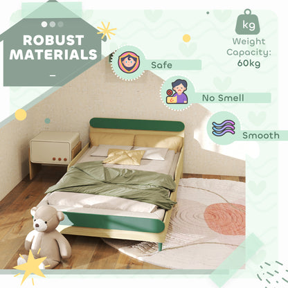 Toddler Bed with Safety Rail for Ages 3-10 Years, 195 x 103 x 60.5cm, Green