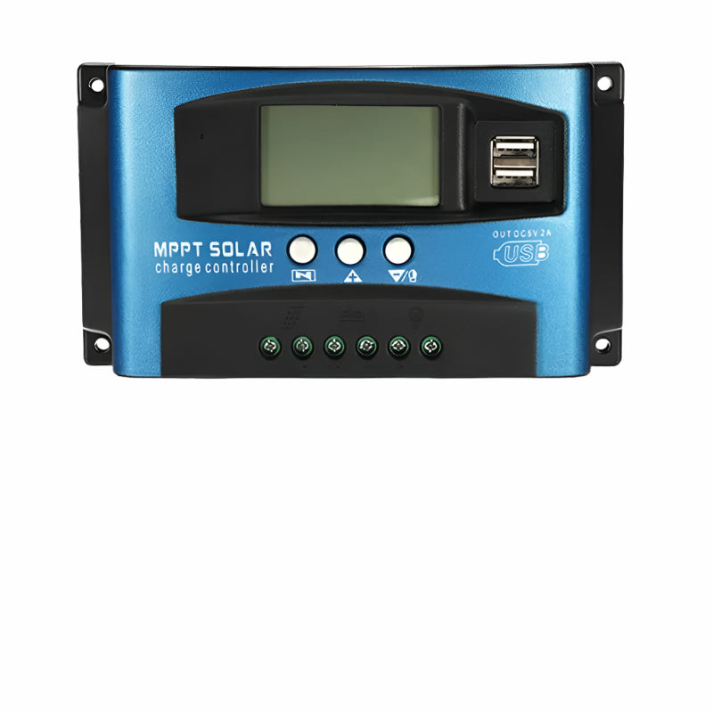 MPPT Solar Charge Controller 12V 24V Solar Panel Battery Charger 30A 40A 50A 60A 100A Dual USB LCD Display Regulator with Load