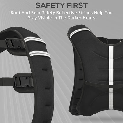 8KG Weighted Vest, Running Weight Vest with Adjustable Strap, Convenient Pocket and Reflective Strips for Men and Women