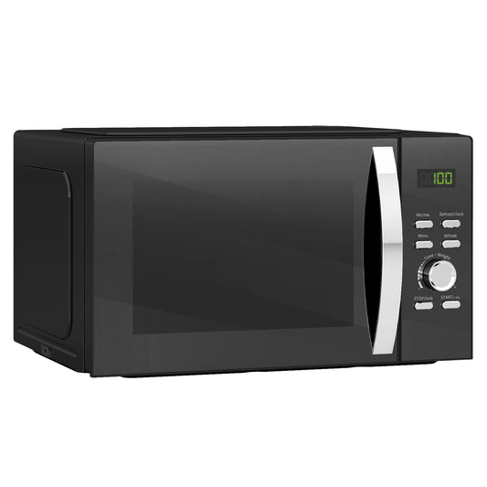 23L 800W Microwave Oven, Digital Solo with 5 Power Levels, Automatic Defrost, 8 Auto Cook Menus, 60 Minutes Timer, Clock, Easy Clean