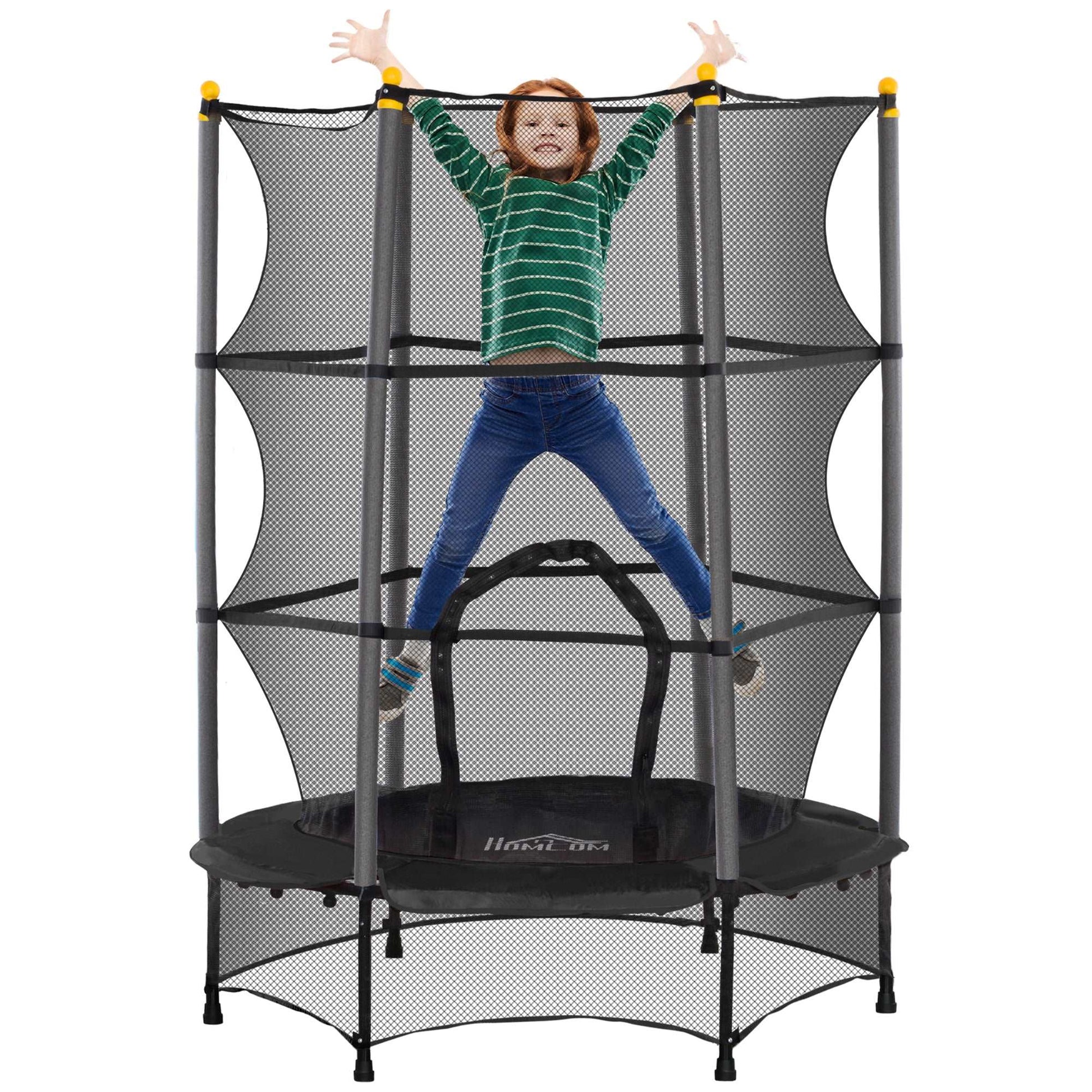 4.6FT/75" Kids Trampoline, Indoor Outdoor Toddler Trampoline, with Safety Enclosure, Springless design - Different Colours
