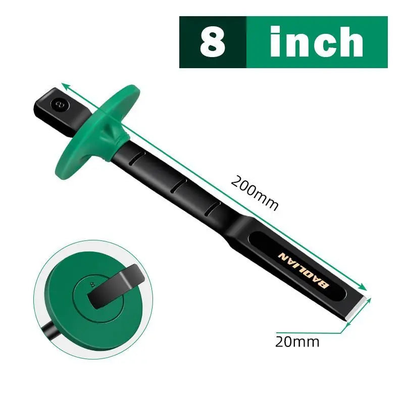 Heavy-Duty Flat Chisel with Hand Guard 6/8/10/12 Inch Stone Concrete Splitter Stonemason's Carving Knife Woodworking Tools 