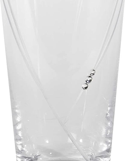 Maison & White Etched Heart Lead-Free Crystal Glass Vase | Gemstone Detail | Large 13x13x30cm | 1078g | Flowers Centrepiece | Anniversary Birthday Mother's Day Gift | 2-Year Warranty