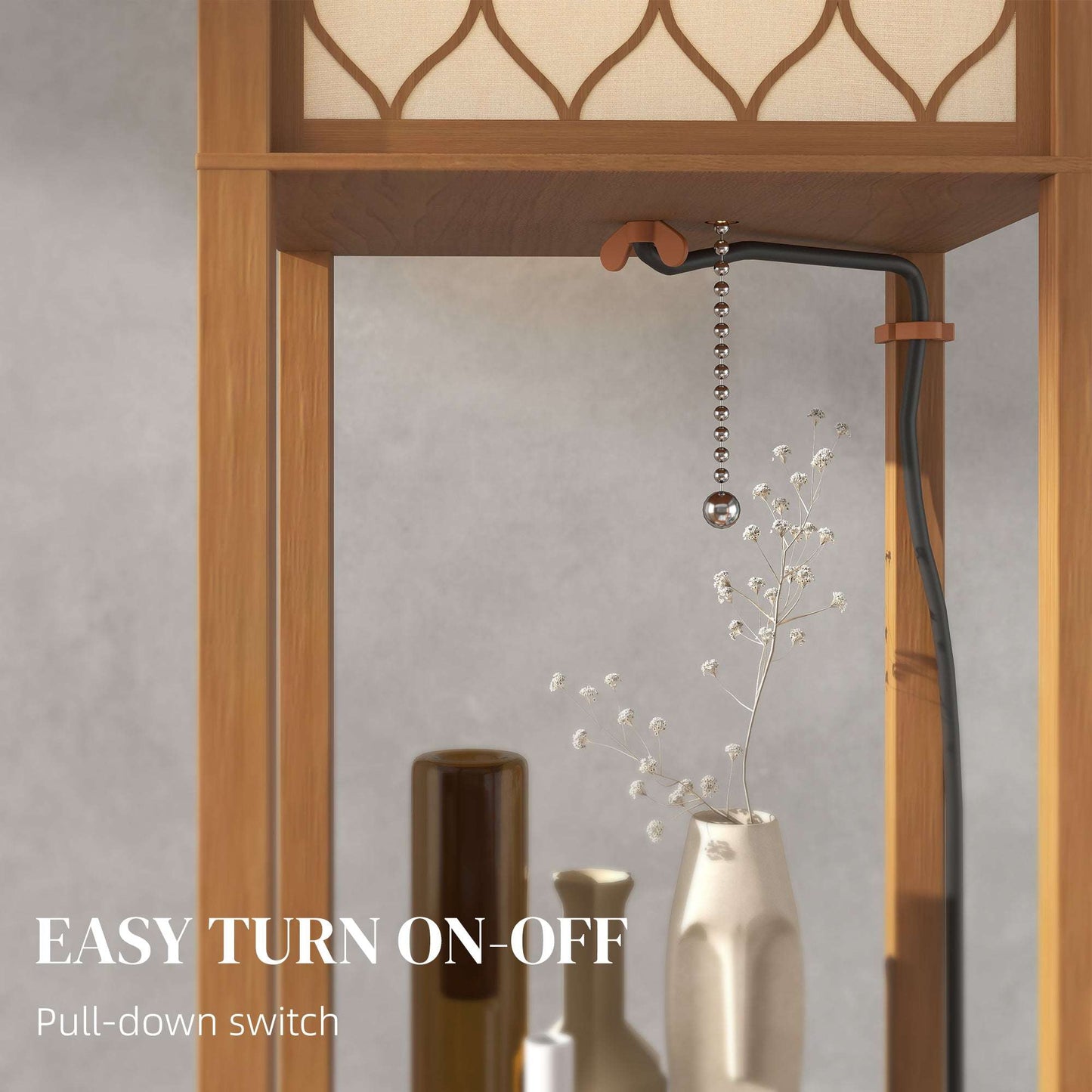 Three-Shelf Standing Floor Lamp - Natural