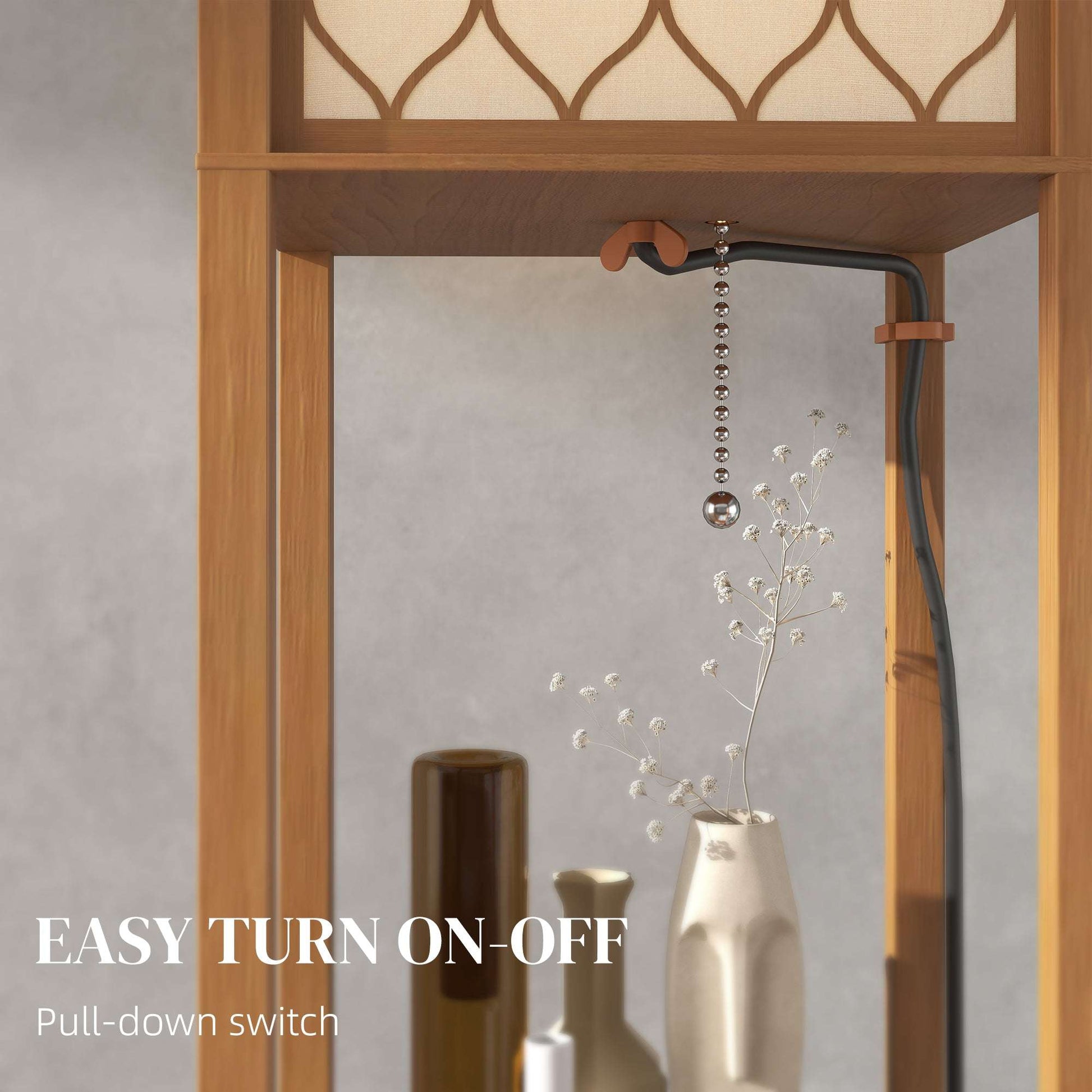 Three-Shelf Standing Floor Lamp - Natural