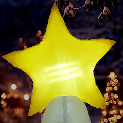 7ft Christmas Inflatable Decoration Santa Claus And Christmas Tree with Rotating Magic Ball Light, Blow-Up Outdoor LED Yard Display