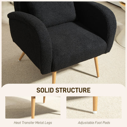Teddy Fleece Accent Chair - Black