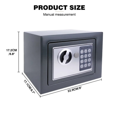 Safes for Home Fireproof Waterproof with 2 Manual Override Keys,Security Safe Cash Box with Double Digital Keypad and Key