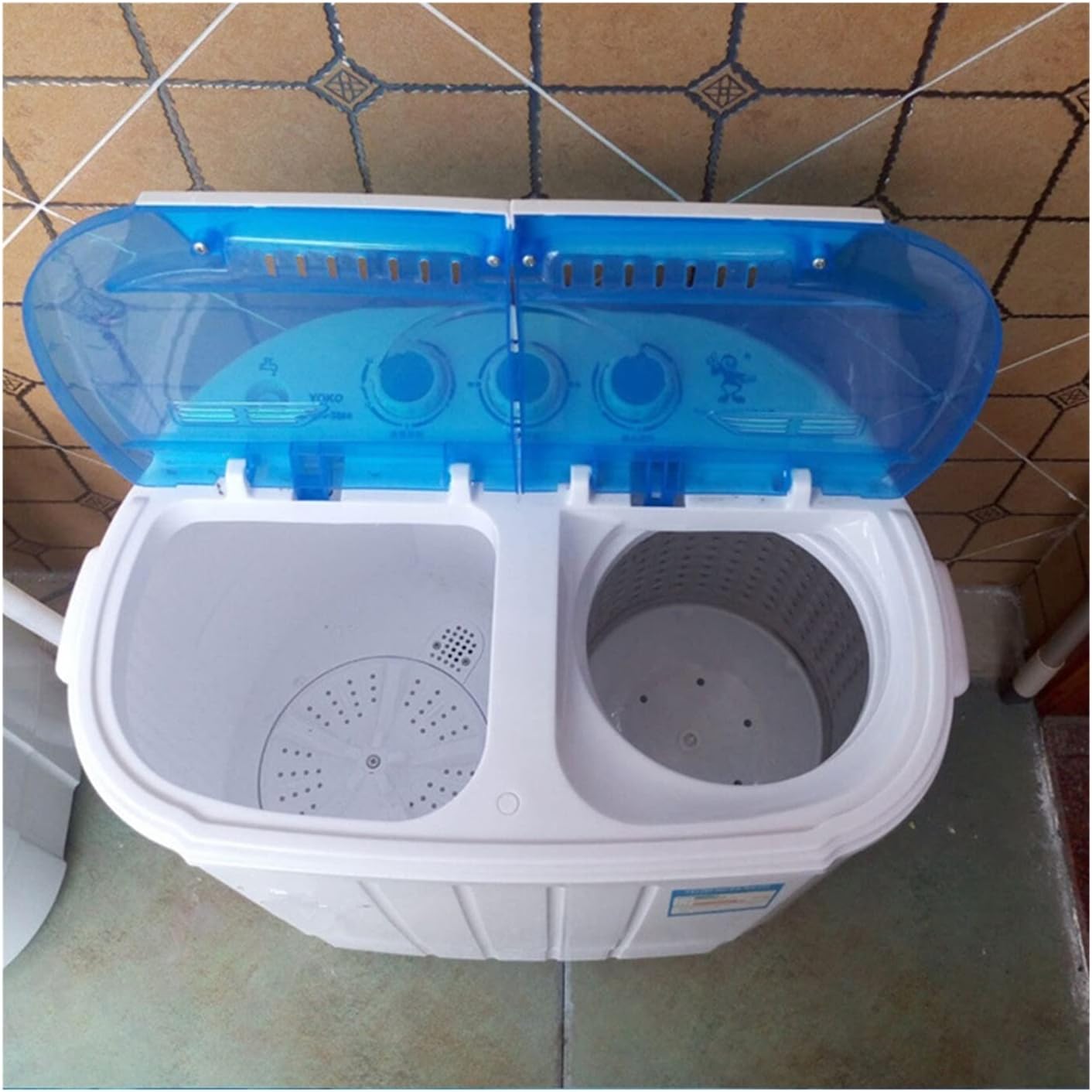 Portable Twin Tub Mini Washing Machine Small Semi-Automatic Double For Holiday Home Caravan Small Space