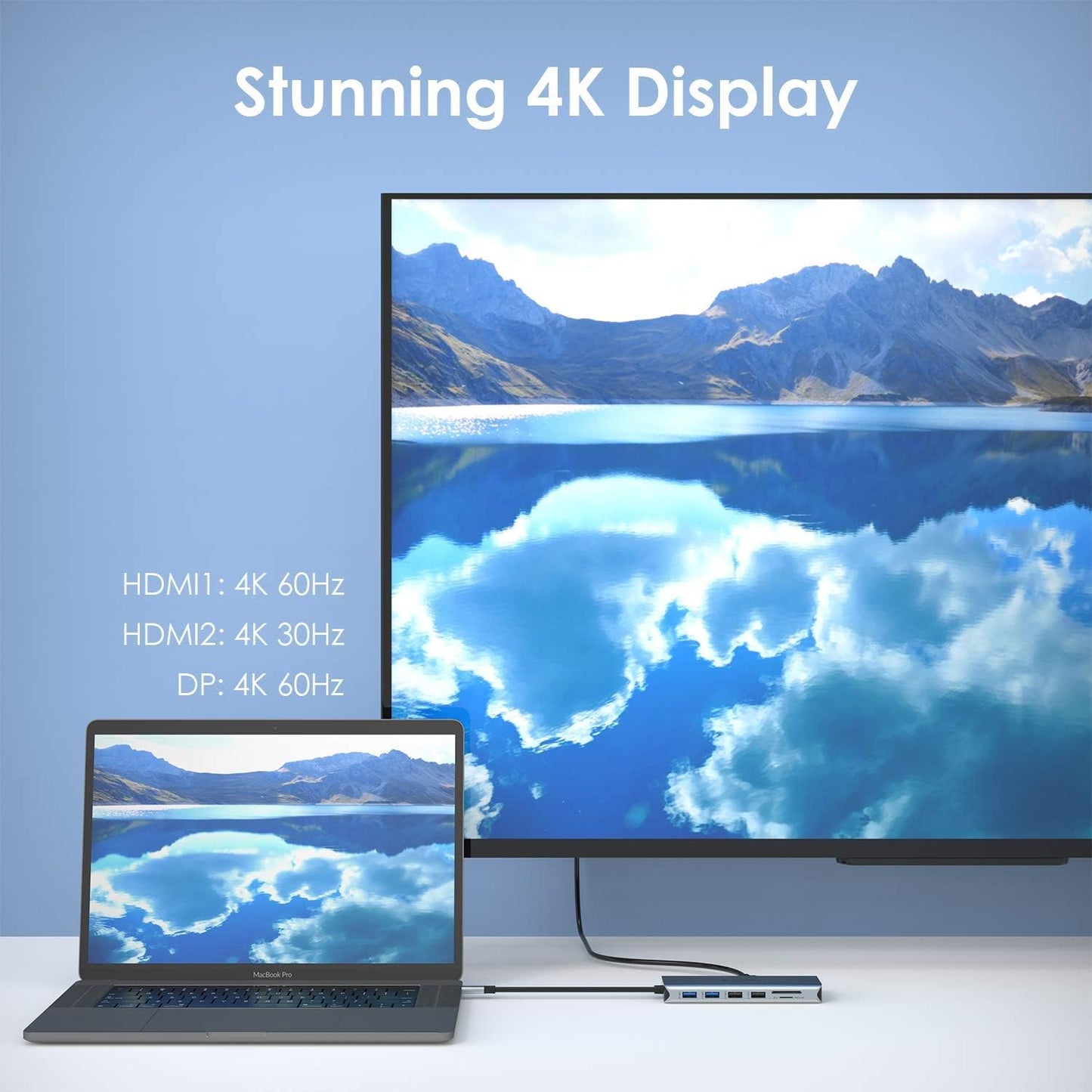 USB C Docking Station, WAVLINK 13 in 1 Multiport USB C Adapter Docking Station Hub With 2 HDMI 4K Display  Port 5 USB 89W PD