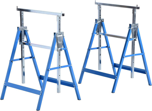 Steel Builders Workers Twin-Set Telescopic Trestle Stand Assist Blue / Black