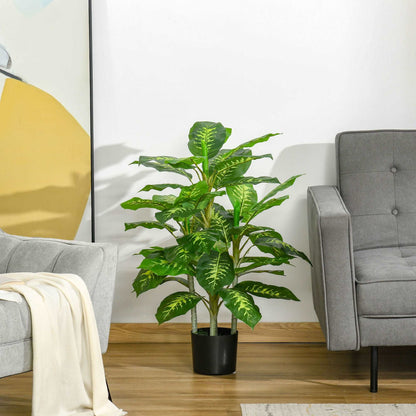 2 Piece Artificial Evergreen Tree Fake Decorative Plant in Nursery Pot for Indoor Outdoor Décor, Green