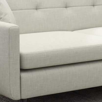 165cm 2 Seater Sofa for Living Room, Modern Fabric Couch, Tufted Loveseat Sofa Settee w/ Steel Legs, 2 Storage Pockets