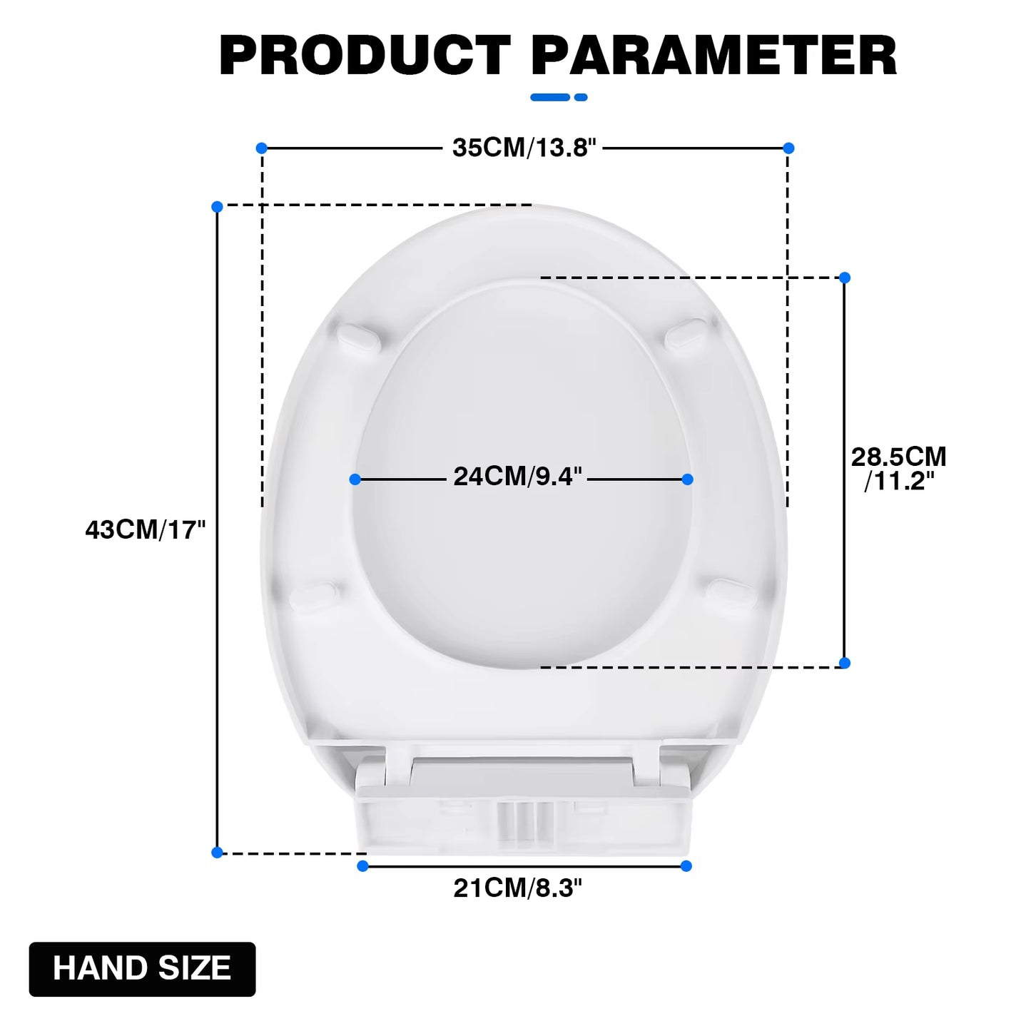 Soft Close White Toilet Seat With Quick Release, Sturdy Duro Plastic Anti-Bacterial Toilet Lid WC Seat