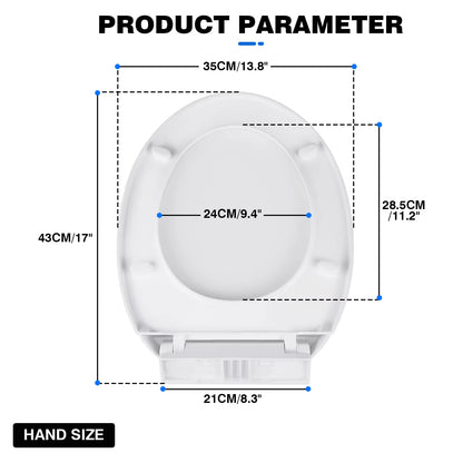 Soft Close White Toilet Seat With Quick Release, Sturdy Duro Plastic Anti-Bacterial Toilet Lid WC Seat
