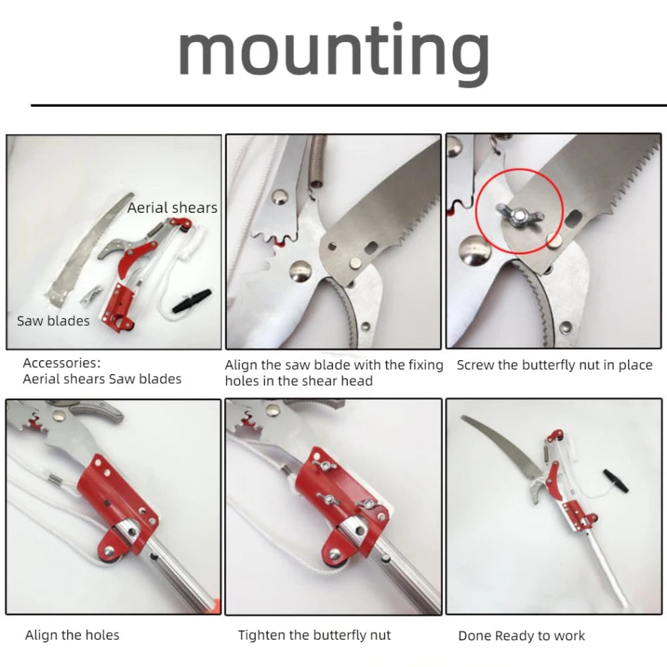 Extendable Tree Pruner Saw 2 in 1 Outdoor High Branch Scissors Pruning Shears Garden Tools Tree Trimmer Pruning