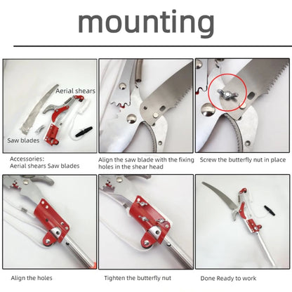 Extendable Tree Pruner Saw 2 in 1 Outdoor High Branch Scissors Pruning Shears Garden Tools Tree Trimmer Pruning