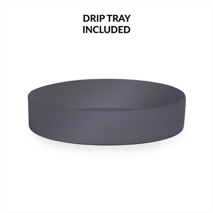Round Metal Umbrella Stand | Laser Cut Design | Removable Drip Tray | 4 Side Hooks | Powder-Coated Iron | Rust Resistant | 49.2x21cm | 2-Year Warranty | Grey