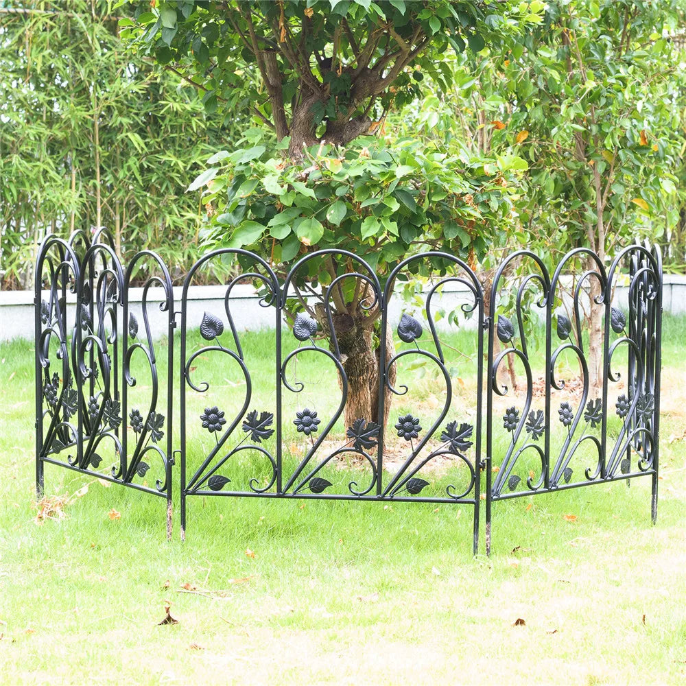 5Pcs Decorative Garden Fence Outdoor Rustproof Landscape Border Folding Patio Fences Flower Bed Fencing Barrier