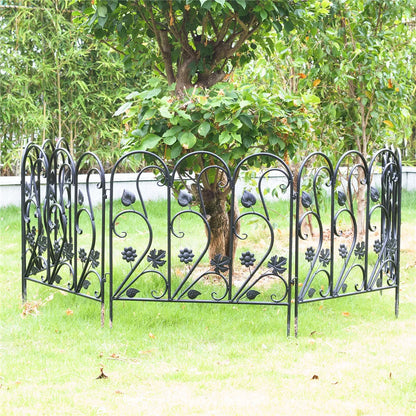 5Pcs Decorative Garden Fence Outdoor Rustproof Landscape Border Folding Patio Fences Flower Bed Fencing Barrier