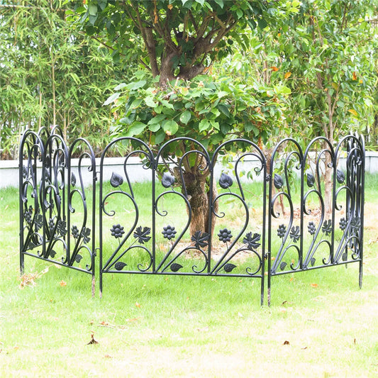 5Pcs Decorative Garden Fence Outdoor Rustproof Landscape Border Folding Patio Fences Flower Bed Fencing Barrier