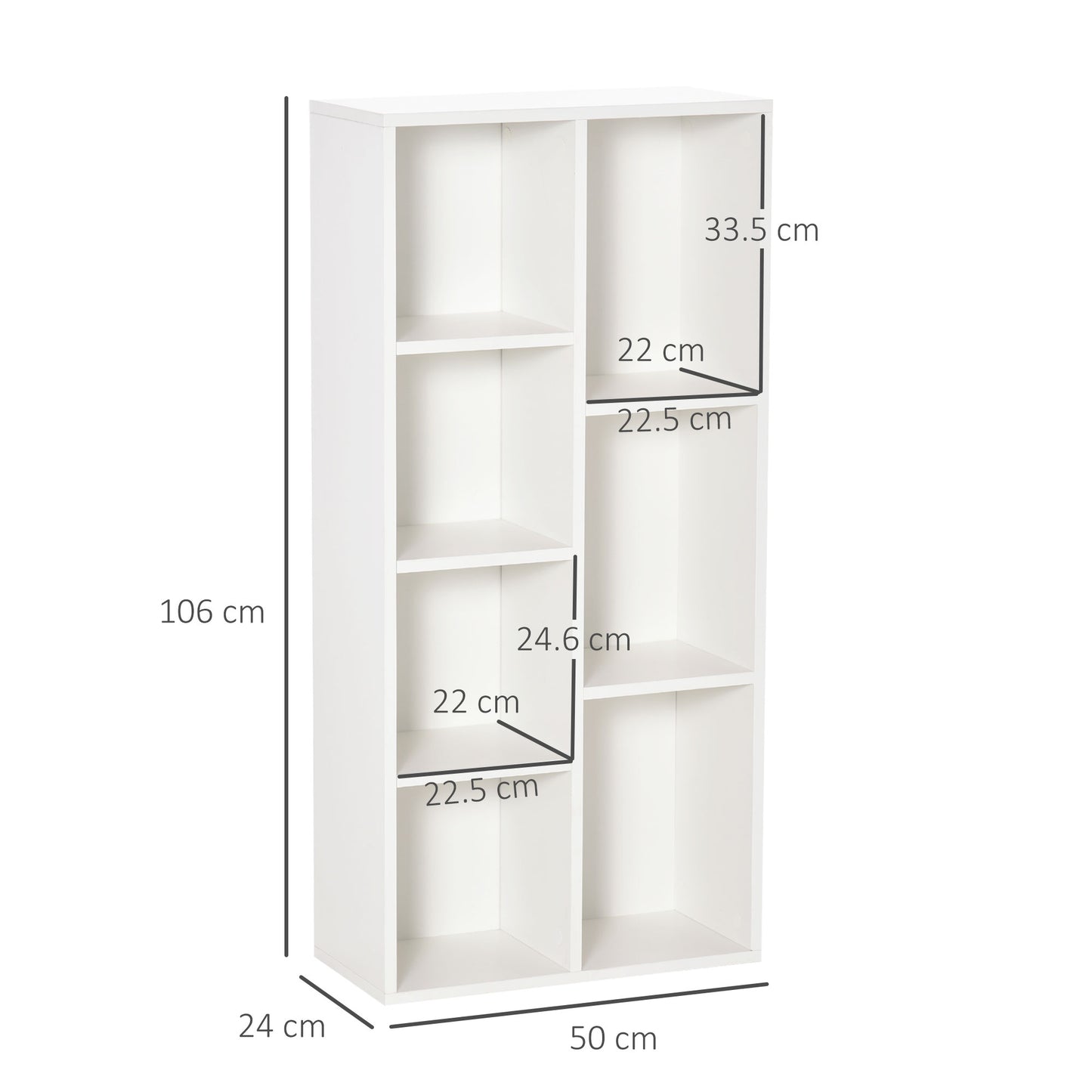 Seven-Cube Bookcase Bookshelf Cabinet Storage Organiser - White Wood Effect