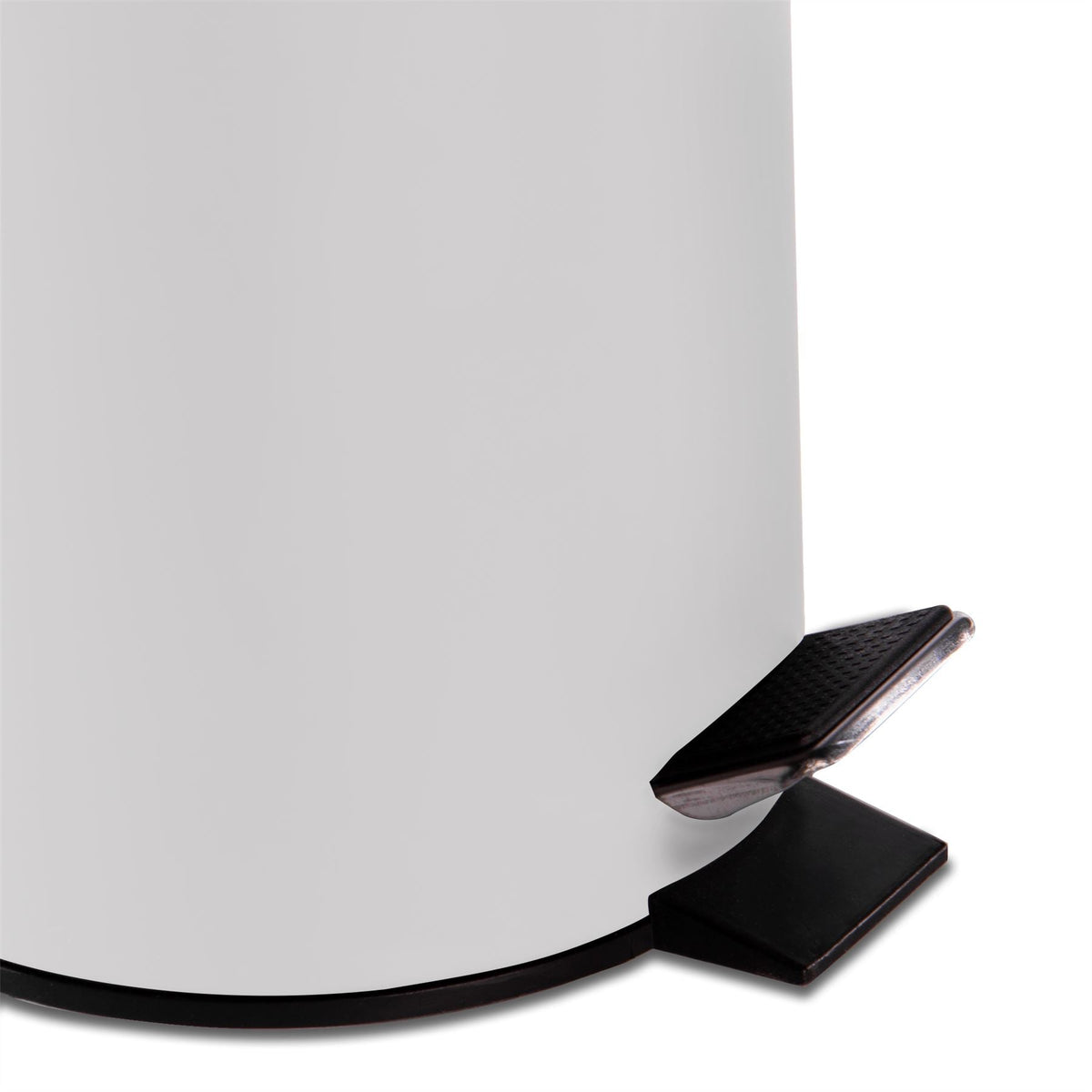 Maison & White White Matt Steel Bathroom Bin with Bamboo Lid | 3L | Foot Pedal | Soft-Close | Removable Inner Basket | Fingerprint-Resistant | 25.5x17x17cm | 2-Year Warranty