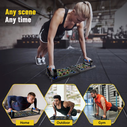Foldable Push up Board, 24-In-1 Multi-Function Home Workout Equipment, Burn Fat Strength Training Equipment For Exercise