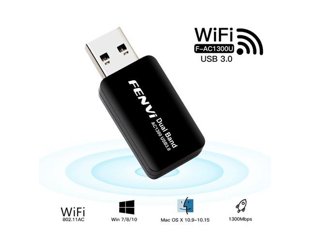 Fenvi Wireless USB WiFi Adapter for PC - 802.11AC 1300Mbps Dual Band 5G/2.4G WiFi USB 3.0 Wi-Fi Dongle for PC Desktop Laptop Windows.
