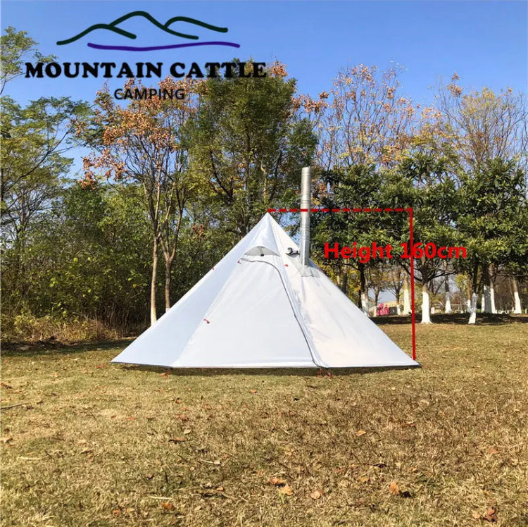 Ultralight Camping Pyramid Tent Rainproof Bushcraft Tent Hight 1.6M/2.2M Outdoor Backpacking Shelter For Birdwatching Cooking