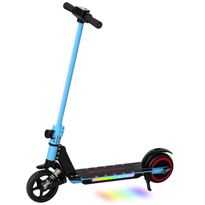 Folding Electric Scooter for Kids Age 6-14 with Dual Brakes, Front Suspension, LED Colourful Lights and Display, 6.8kg Lightweight Aluminium E Scooter, Up to 14 KM/H & 6 KM