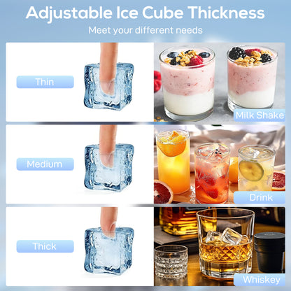 Commercial Ice Maker Machine, 45kg/24H Stainless Steel Under Counter or Freestanding Ice Machine, Silver