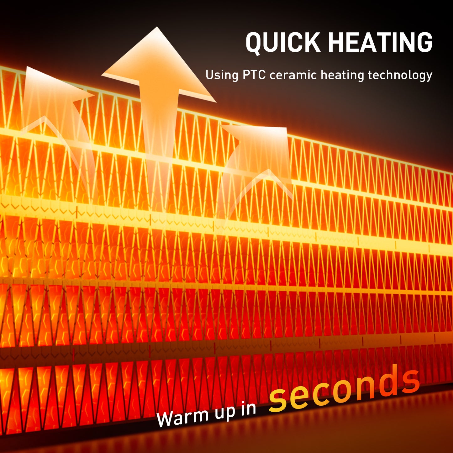 2000W Ceramic Electric Heater with Fan, Timer, Oscillation - White / Black