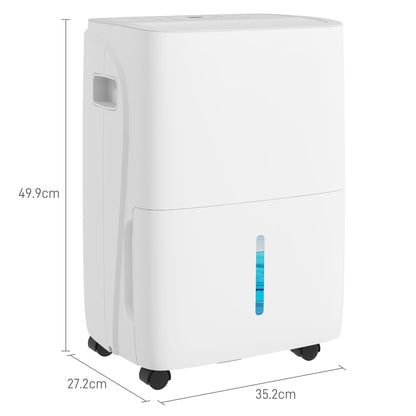 30L/Day Dehumidifier W/ Auto-Clean Filter, 4L Water Tank, 24H Timer For Home Damp, Bedroom, Condensation, Mould, Laundry Drying