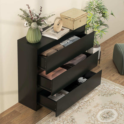 Chest of Drawers, 3-Drawer Storage Organiser Unit for Bedroom, Living Room, Black