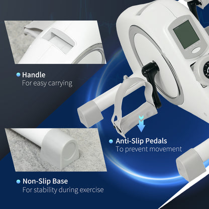 SPORTNOW Mini Exercise Bike, Sit Down Pedal Exerciser with 8-Level Quiet Magnetic Resistance and LCD Display, Portable Under Desk Bike for Arm and Leg Home Gym Office Workout