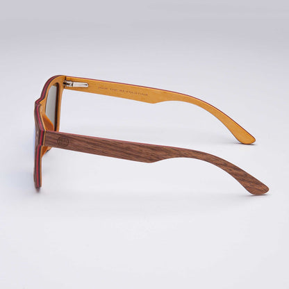 Union Of Surf Fistral Wood Look Polarised Sunglasses | Laminated Wood Frame | UV400 | Glare-Reducing | Classic Silhouette | 6 Lens Options | Travel Beach Driving Daily Wear