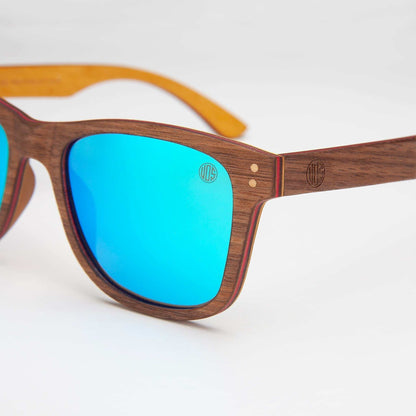 Union Of Surf Fistral Wood Look Polarised Sunglasses | Laminated Wood Frame | UV400 | Glare-Reducing | Classic Silhouette | 6 Lens Options | Travel Beach Driving Daily Wear
