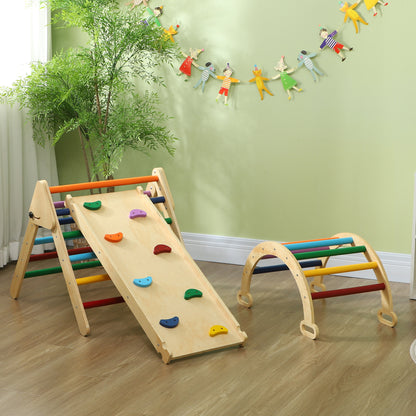AIYAPLAY 5 in 1 Toddler Climbing Frame with Ramp, Arch, for 18-48 Months, Multicolour
