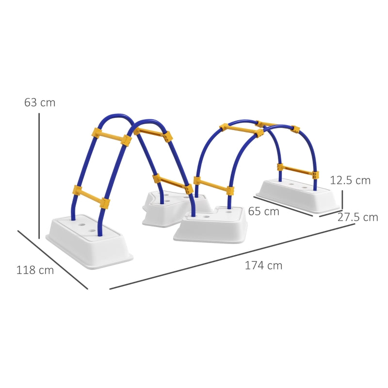 Outsunny Kids Climber with Climbing Arch, Triangle Climber for Indoor Outdoor Use, for Ages 3-6 Years - Blue