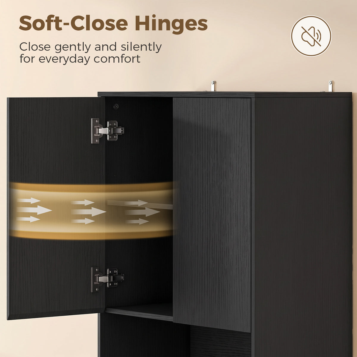 Kitchen Pantry Cabinet | 170cm Freestanding Storage Cupboard with Soft-Close Doors, 2 Colours