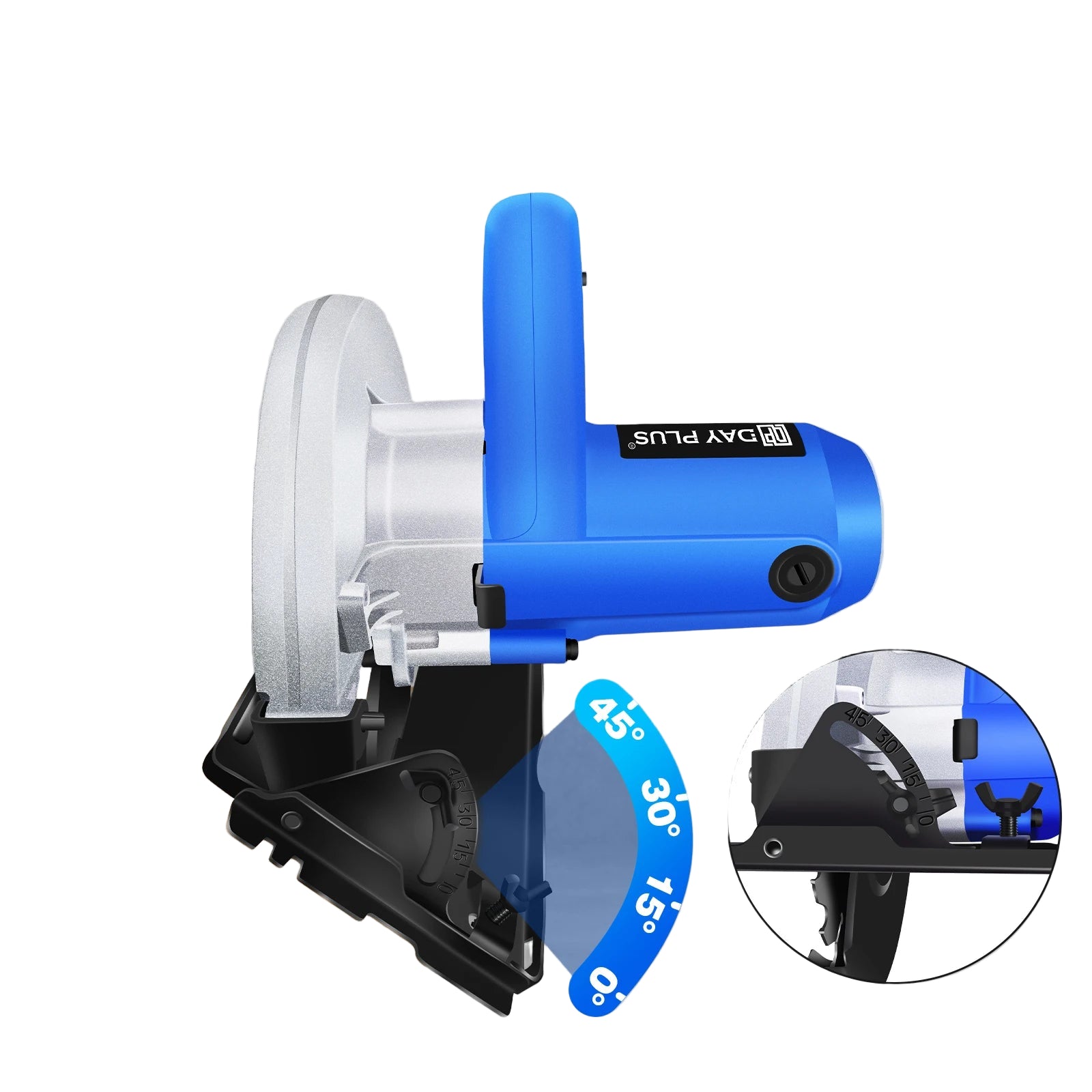 Circular Saw, 1500W 5000RPM Electric Power Circular Saw With Laser Guide,0 to 45° Bevel Angle, 180mm Saw Blade,55mm