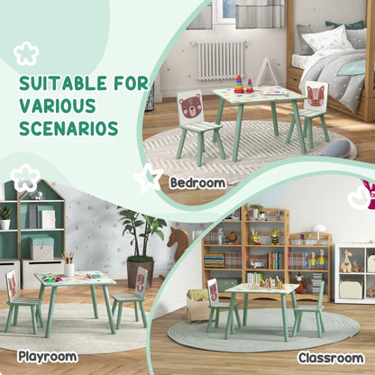 Kids Table and Chair Set And Kids Easel With Paper Roll, Storage Baskets, Kids Activity Furniture Set