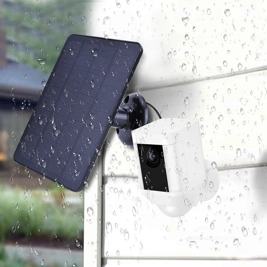4W 5V Solar Charging Panel Waterproof Solar Battery Charger Adjustable Wall Mount Bracket for Ring Stick Up&Spotlight Camera