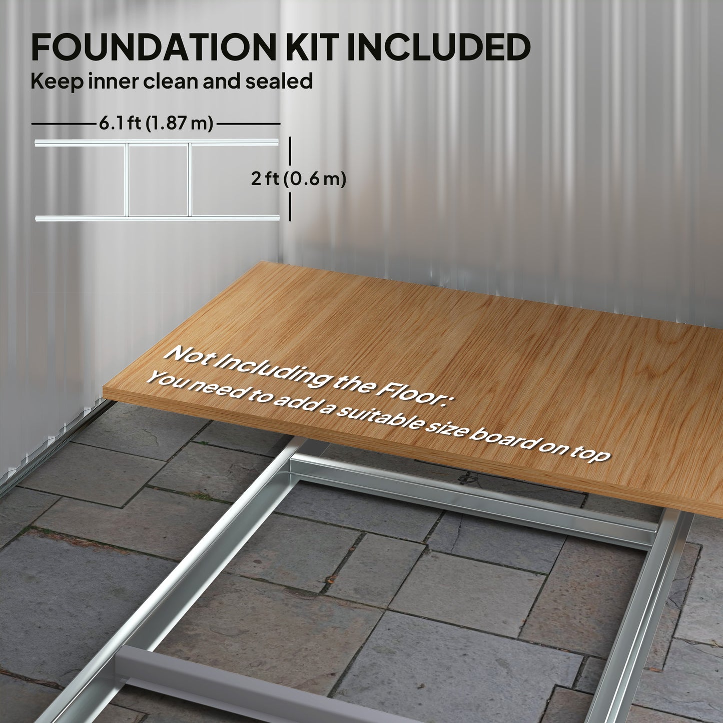 Outsunny Outdoor Garden Storage Shed - Grey Wood Grain