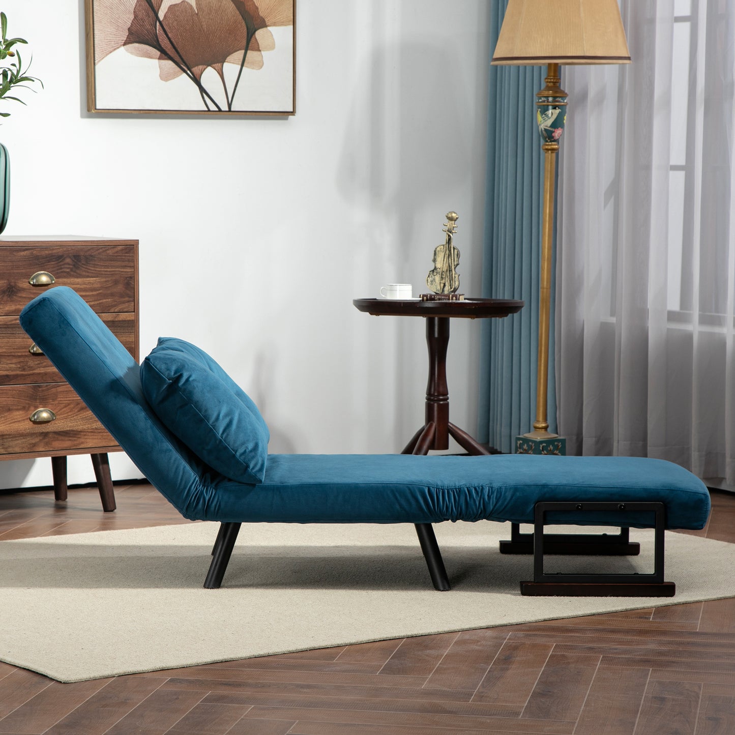 Click Clack Chair Bed, Convertible Single Chair Couch with 2 Cushions, for Living Room, Bedroom