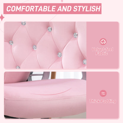 Vinsetto Office Chair Desk Chair with 360 Degree Swivel Wheels Adjustable Height Tilt Function Pink