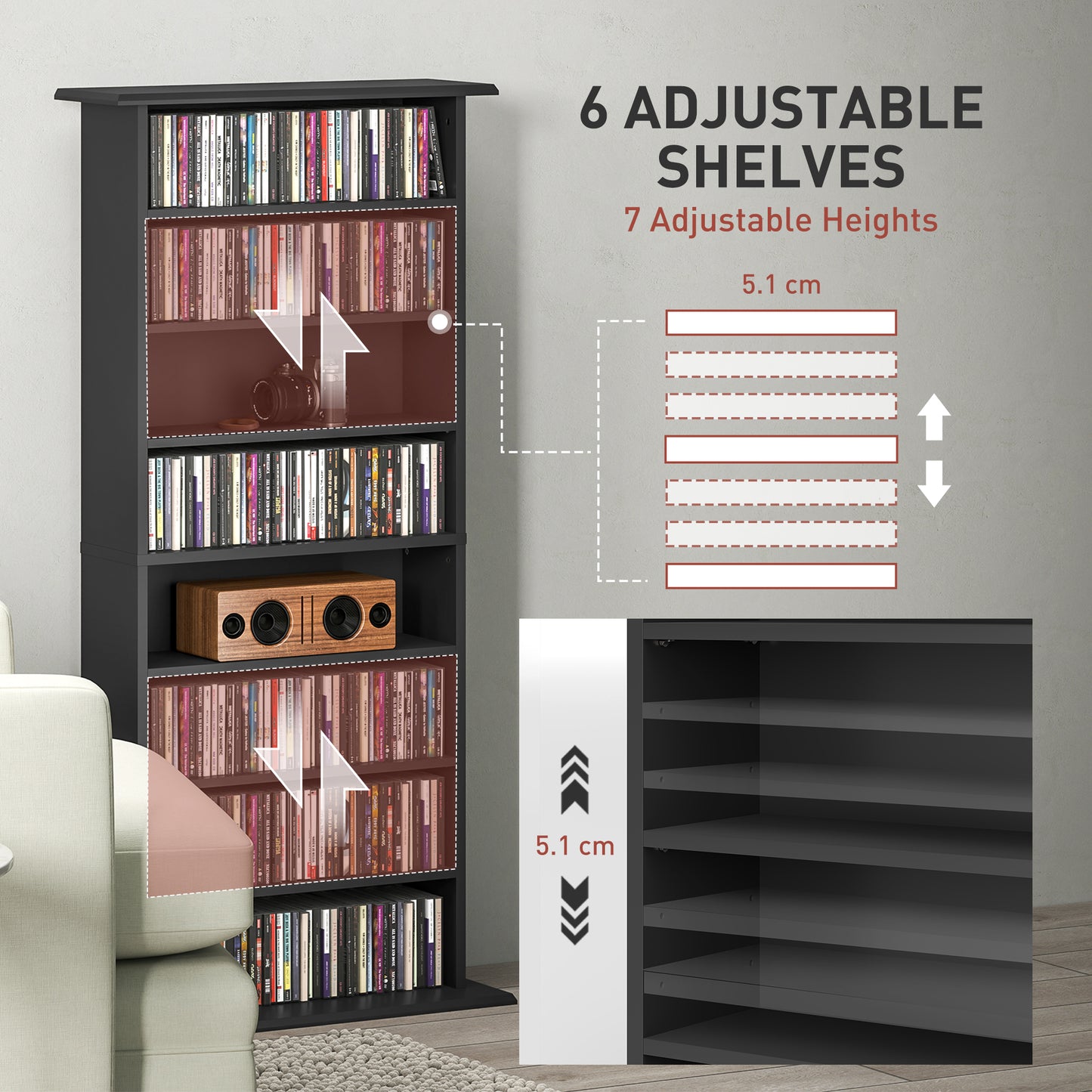360 CD Storage Unit - Black