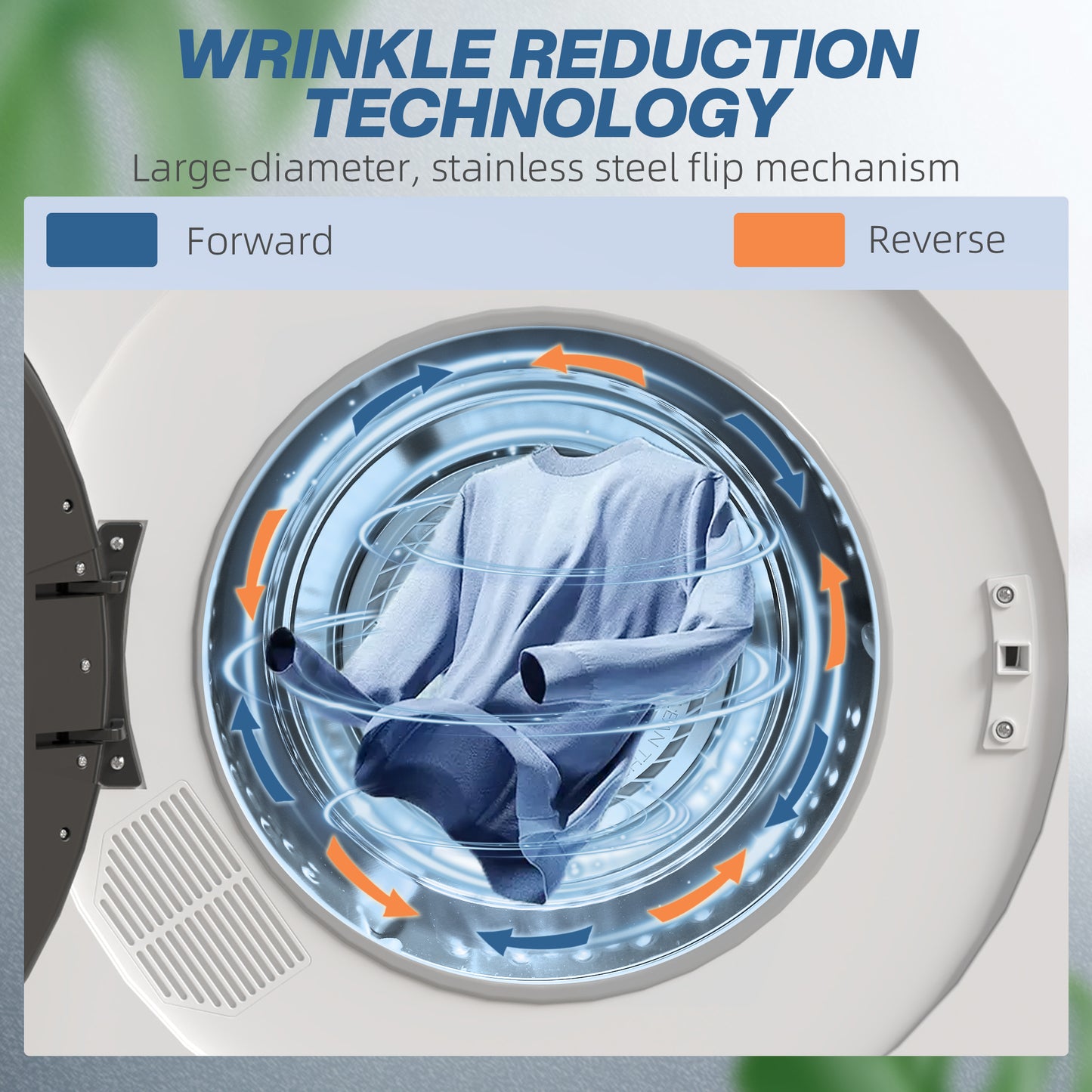 4kg Vented Small Space Tumble Dryer, 1000W Compact Freestanding Front Tumble Dryer with Stainless Steel Tub, Timer, 6 Heat Settings, Small Portable Clothes Dryer, White